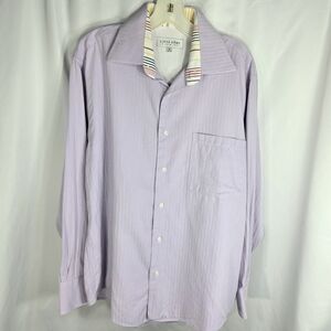 Linea Dome Chemise NWOT Light Purple Cam Cuffs Button Down Shirt Medium 15.5-16